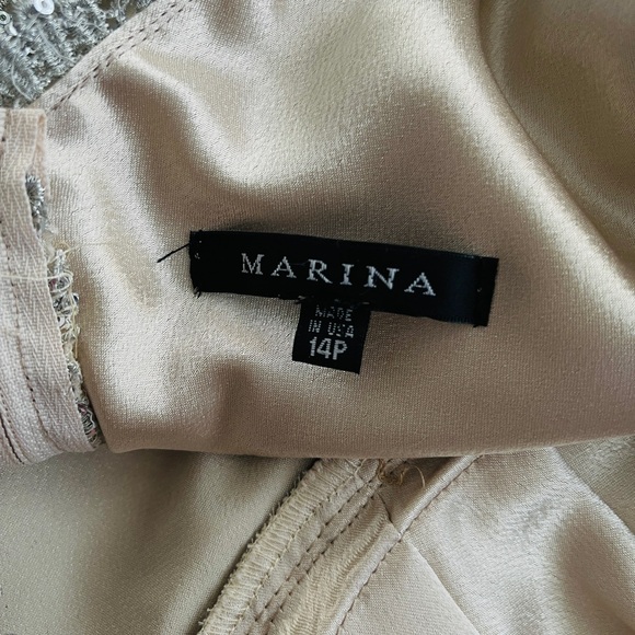 Gold and silver sequined petite evening dress 14P - Picture 5 of 13